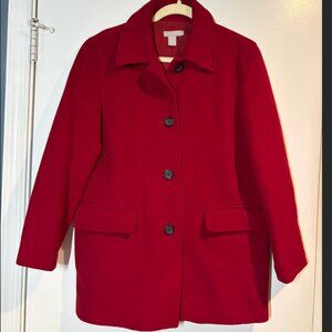 J Crew VTG Red Wool Peacoat Women's Sz Petite Sm